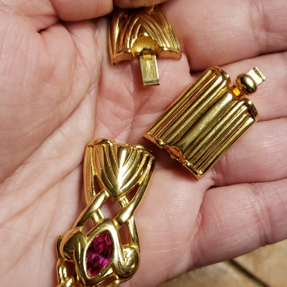 Vtg Swarovski Swan Pink Purple Crystal Necklace - Picture 16 of 16